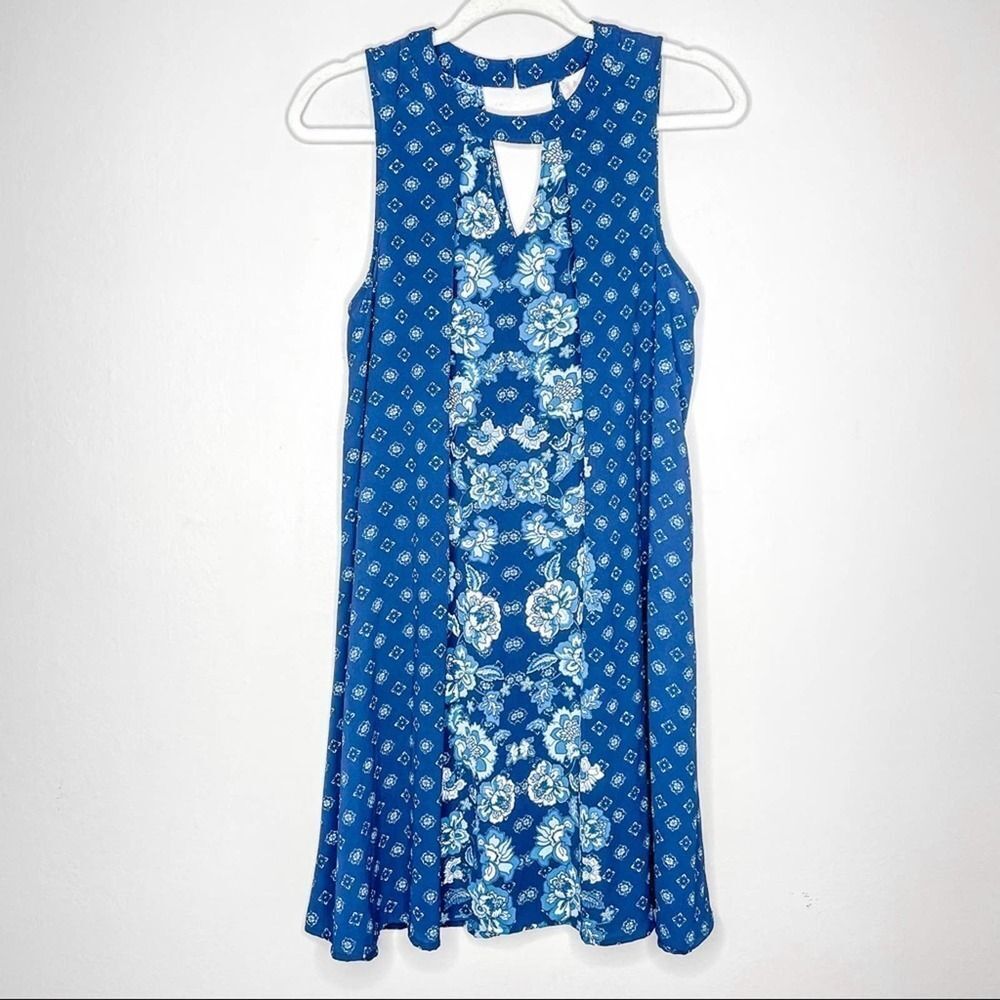 Altar’d State floral boho blue shift‎ dress small